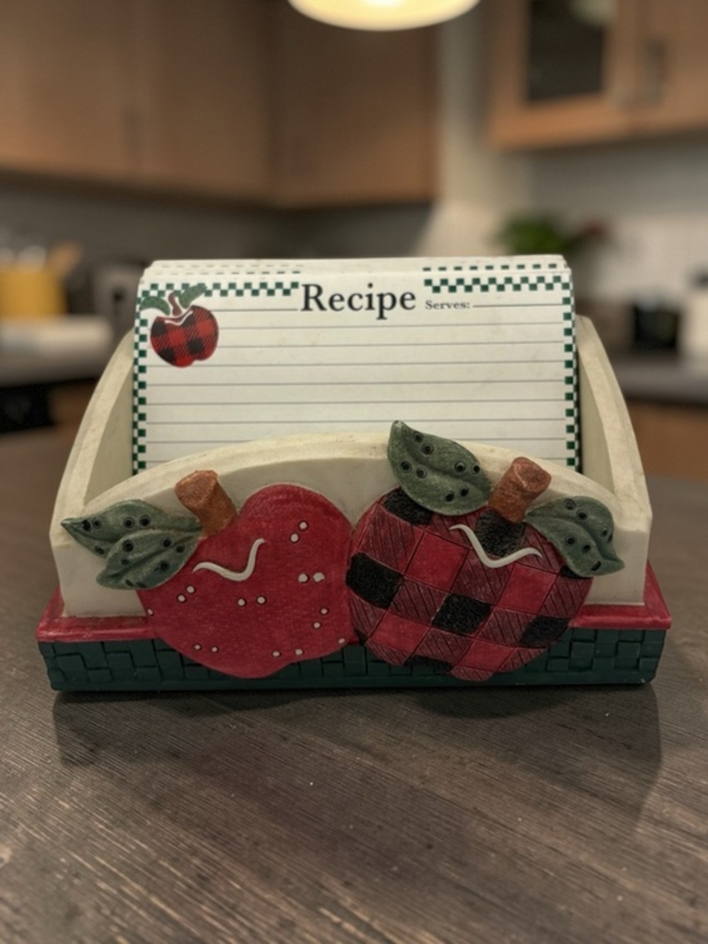 EUC Vintage Applejack Ingleman Designs Porcelain Recipe Card Box W/ Unused Cards